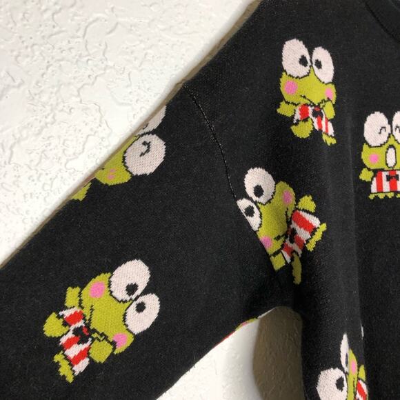 Hello Kitty Forever 21 Keroppi black green frog sweater size Medium - Picture 6 of 14